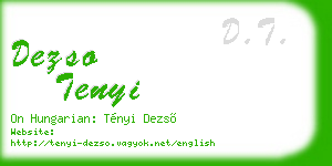 dezso tenyi business card